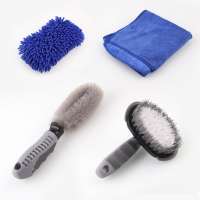 car  Brush Cleaner Car Washer Care Set Cleaning Gloves  and Cloth Set Kit Tool